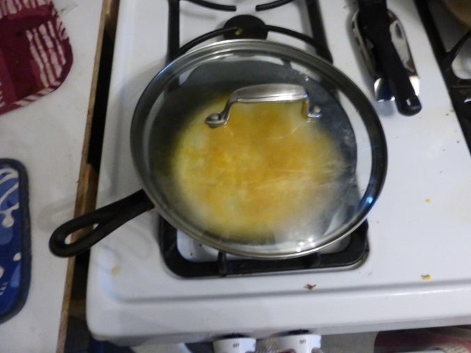 glass lid too big for the pan, steaming up